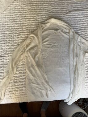Club Monaco Lightweight Open-Front Cardigan in Ivory